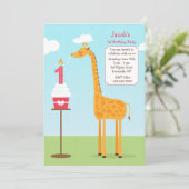 Invitation de Giraffe premier anniversaire (Debout devant)