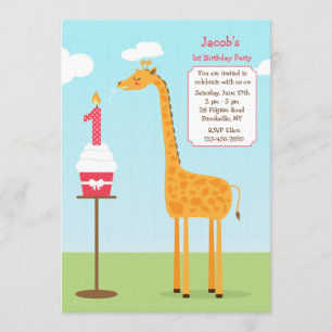 Invitation de Giraffe premier anniversaire