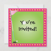 Invitation de Girly Retro Miniature Golf Party (Dos)