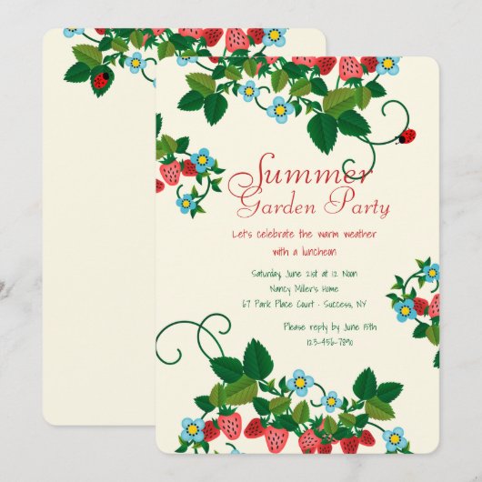 Invitation de gisement de fraise (Devant / Derrière)