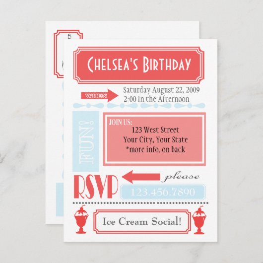 Invitation de glace (Devant / Derrière)