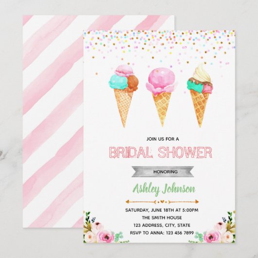 Invitation de glace de douche de mariée (Devant / Derrière)