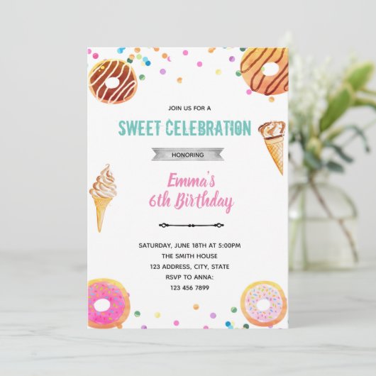 Invitation de glace donut (Debout devant)