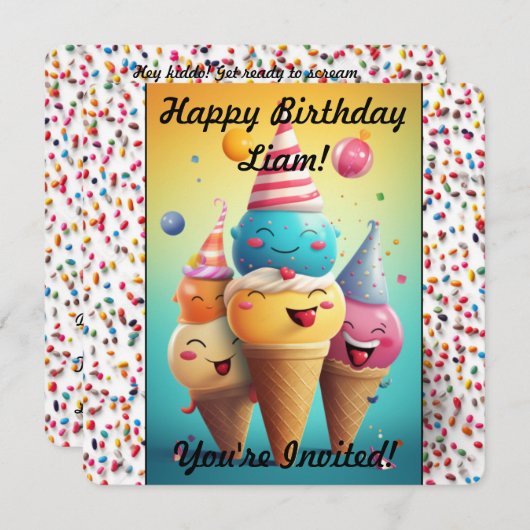 Invitation de glace personnalisée (Devant / Derrière)