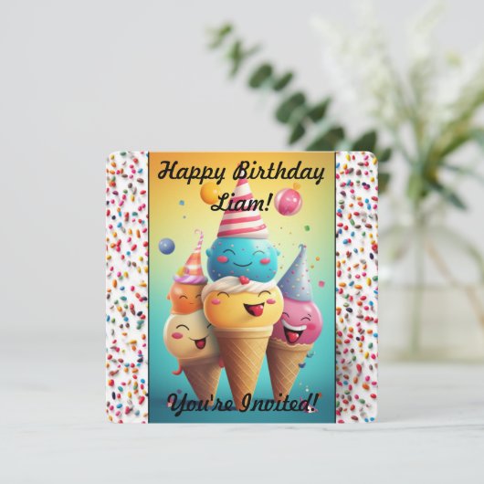 Invitation de glace personnalisée (Debout devant)