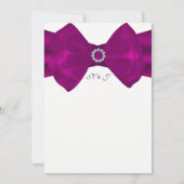 Invitation de glam Fuchsia Pink Bow Ribbon & Diamo (Dos)