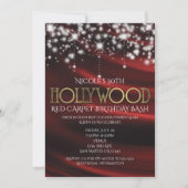 Invitation de Glam Hollywood Red Silk & Sparkle Go (Devant)