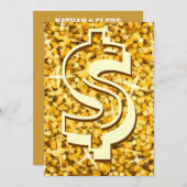 Invitation de Glitz "Gold dollar" (Devant / Derrière)