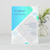 Invitation de gloire bleu géométrique (Debout devant)