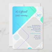 Invitation de gloire bleu géométrique (Devant)