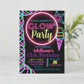 Invitation de Glow Party, Neon Anniversaire (Debout devant)