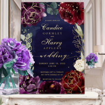 Invitation de Gold Foil Mariage II de la marine de