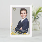 Invitation de Golden Field Flowers Photo Bar Mitva (Debout devant)