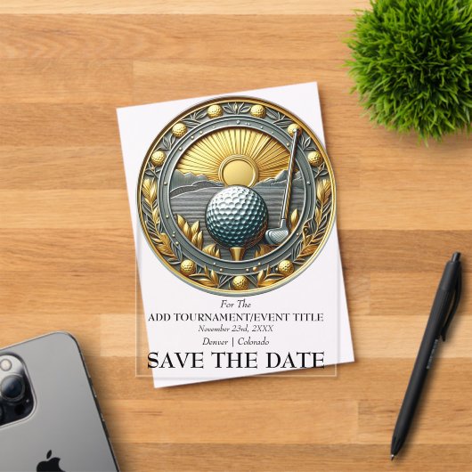 Invitation de golf en acrylique pour réserver la d (Insitu (Carte d'invitation))
