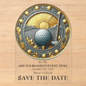 Invitation de golf en acrylique pour réserver la d (Recto)