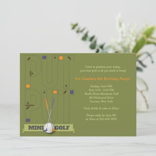 Invitation de golf miniature (Debout devant)