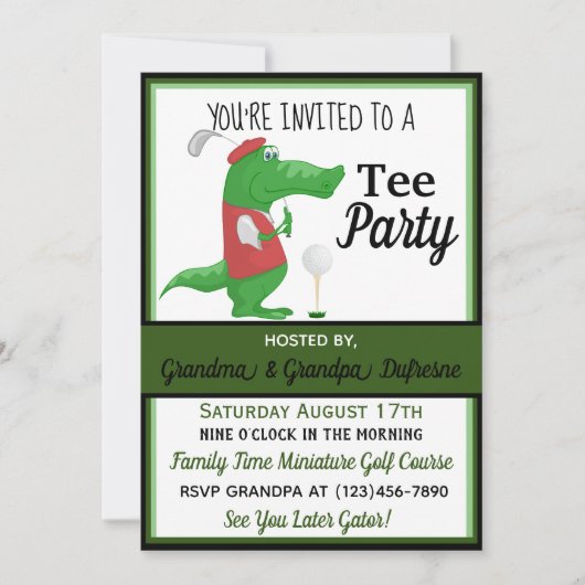 Invitation de golf Tee Party (Devant)