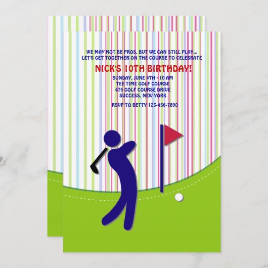 Invitation de golfeur (Devant / Derrière)