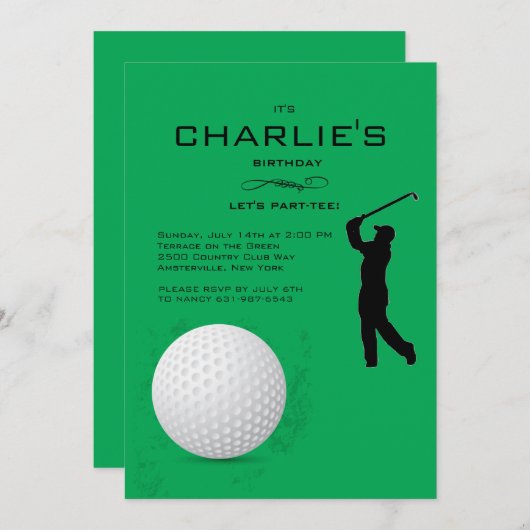 Invitation de golfeurs (Devant / Derrière)