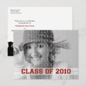 Invitation de graduation 2010 Faire-part rouge (Devant / Derrière)