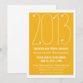 Invitation de graduation 2013 à la mode Jaune (Devant / Derrière)