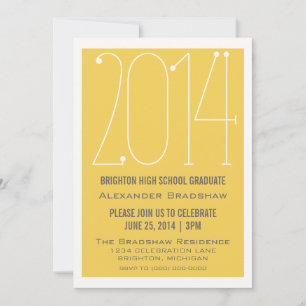 Invitation de graduation 2014 à la mode Jaune