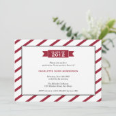 Invitation de graduation à bande rouge ruban moder (Debout devant)