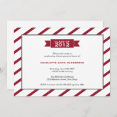 Invitation de graduation à bande rouge ruban moder (Devant / Derrière)