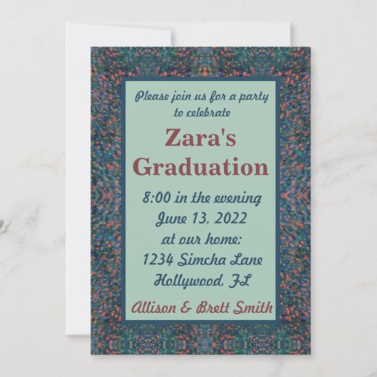 Invitation de graduation Arrière - plan peinte à l (Devant)
