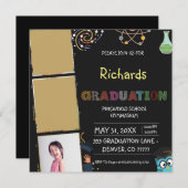 Invitation de graduation avant k noir (Devant / Derrière)