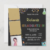 Invitation de graduation avant k noir (Devant)