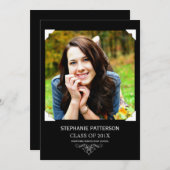 Invitation de graduation avec photo classique et é (Devant / Derrière)