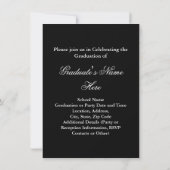 Invitation de graduation baroque noir/blanc (Dos)