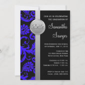 Invitation de graduation Blue, Black et Silver LOO (Devant)