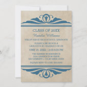 Invitation de graduation Blue Elegant Deco (Devant)