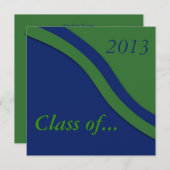 Invitation de graduation Blue Green Wave (Devant / Derrière)