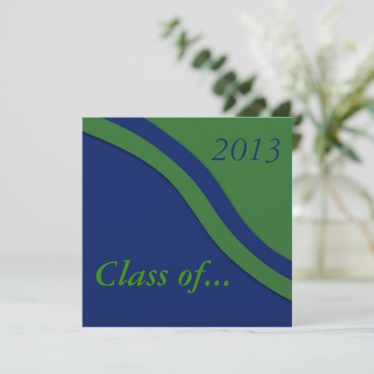 Invitation de graduation Blue Green Wave (Debout devant)