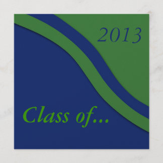 Invitation de graduation Blue Green Wave