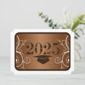 Invitation de graduation Brown et blanche (Debout devant)