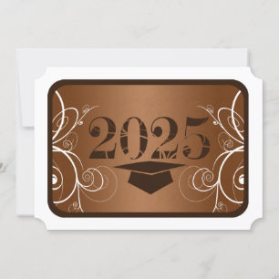 Invitation de graduation Brown et blanche