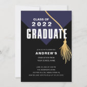 Invitation de Graduation Casquette Gras Moderne (Devant)