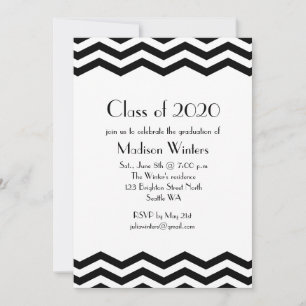 Invitation de graduation Chevrons