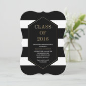Invitation de graduation Chic Stripes (Debout devant)