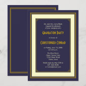 Invitation de graduation classique de la marine et (Devant / Derrière)