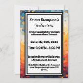 Invitation de graduation colorée personnalisée (Dos)