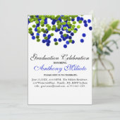Invitation de graduation Confetti en métal vert et (Debout devant)