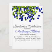 Invitation de graduation Confetti en métal vert et (Devant / Derrière)