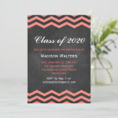 Invitation de graduation Coral & Chalkboard (Debout devant)