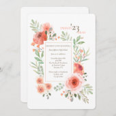 Invitation de graduation de beauté florale (Devant / Derrière)