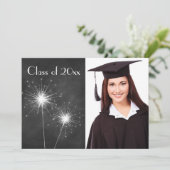 Invitation de graduation de Chalkboard Photo Spark (Debout devant)
